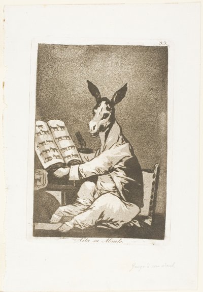 A tak byl jeho dědeček, deska 39 z Los Caprichos od Francisco Jose de Goya y Lucientes
