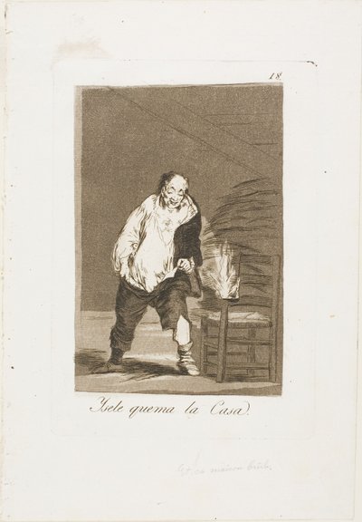 A jeho dům hoří, deska 18 z Los Caprichos od Francisco Jose de Goya y Lucientes