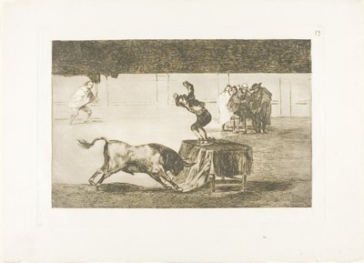 Další jeho šílenství ve stejném ringu, deska 19 z The Art of Bullfighting od Francisco Jose de Goya y Lucientes