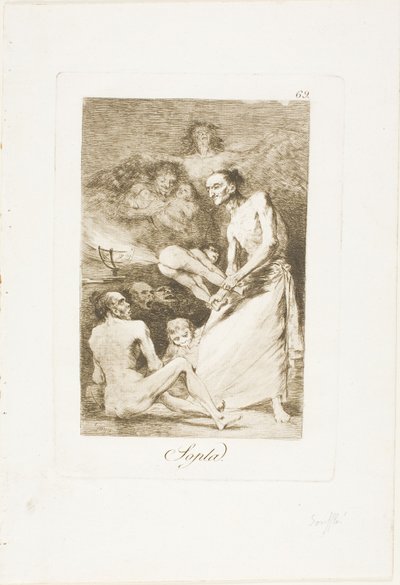 Blow, deska 69 z Los Caprichos od Francisco Jose de Goya y Lucientes
