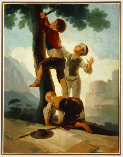 Chlapci lezou po stromě ... (malba na plátně) od Francisco Jose de Goya y Lucientes