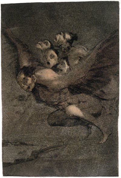 Buen Viage (Bezpečná cesta). Wing Monsters. c.1802 (rytina) od Francisco Jose de Goya y Lucientes