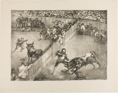 Býčí zápas v rozděleném ringu, od The Bulls of Bordeaux od Francisco Jose de Goya y Lucientes