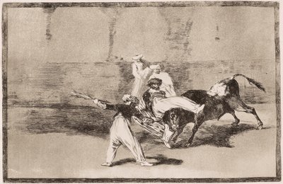 Býčí zápasy: Maur dostane v aréně ránu na roh od Francisco de Goya