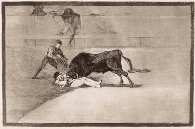 Býčí zápasy: nešťastná smrt Pepe Hilla od Francisco de Goya