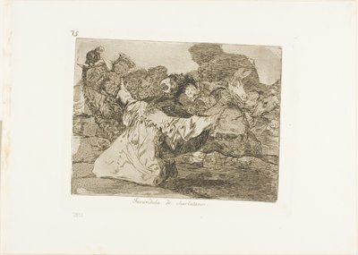 Charlatanova výstava, deska 75 z knihy Válečné katastrofy od Francisco Jose de Goya y Lucientes