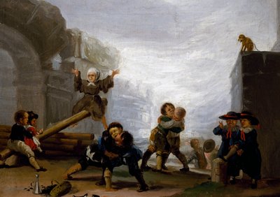 Děti bojují a hrají si na houpačce od Francisco Jose de Goya y Lucientes