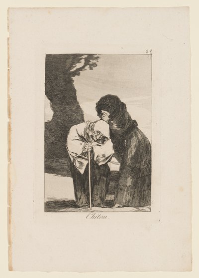 Chiton, deska z "Los Caprichos", 1799 od Francisco de Goya