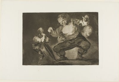 Dancing Giant, od Disparates, vydaný jako deska 4 v Los Proverbios od Francisco Jose de Goya y Lucientes
