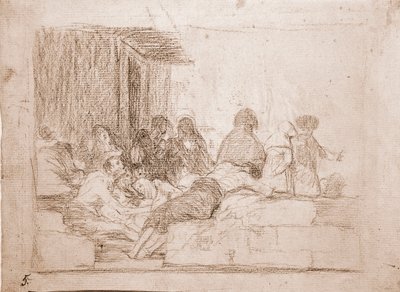 Destres of the war: Vainesovy stížnosti (přípravná kresba od Francisco de Goya