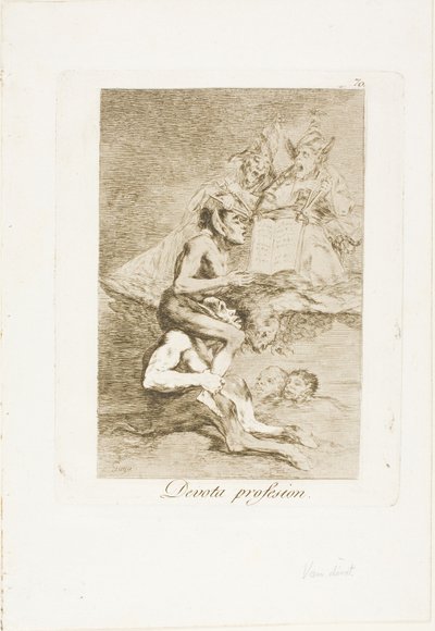 Zbožné povolání, talíř 70 z Los Caprichos od Francisco Jose de Goya y Lucientes