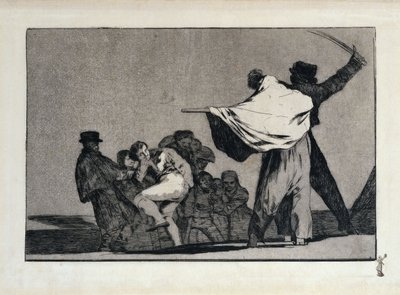 Známá hloupost, také: Další přísloví: To je ale bojovník! od Francisco Jose de Goya y Lucientes