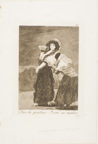 Proboha: a byla to její matka, deska 16 z Los Caprichos od Francisco Jose de Goya y Lucientes