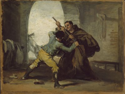 Friar Pedro Wrests the Gun z El Maragato, kolem roku 1806 od Francisco de Goya