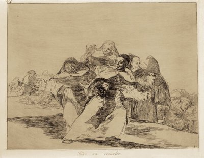 GOYA Y LUCIENTES, Francisco de (1746-1828). Všechno je nahnuté. 1810-1820. (17,6 x 22,2 cm). Deska 42 „The Disasters of War“. Leptání. ŠPANĚLSKO. MADRID (AUTONOMNÍ KOMUNITA). Madrid. Muzeum Prado od Francisco Jose de Goya y Lucientes