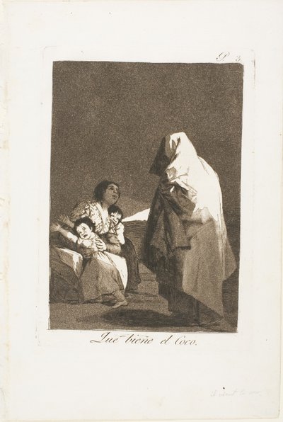 Here Comes the Bogeyman, deska tři z Los Caprichos od Francisco Jose de Goya y Lucientes