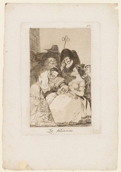 La Filiacion, deska z "Los Caprichos", 1799 od Francisco de Goya