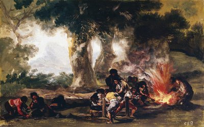 Výroba míčů v Sierra de Tardienda - Olej na plátně od Francisco de Goya
