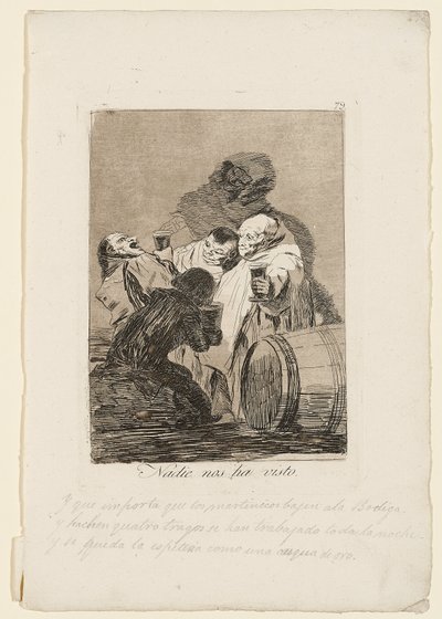 Nikdo nás neviděl, deska z "Los Caprichos", 1799 od Francisco de Goya