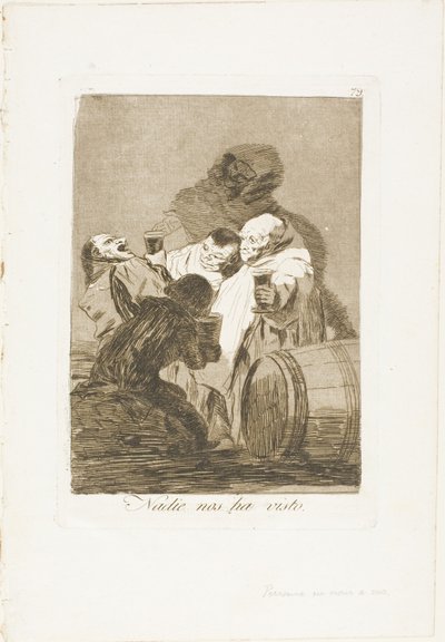 Nikdo nás neviděl, deska 79 z Los Caprichos od Francisco Jose de Goya y Lucientes