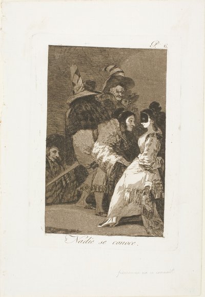 Nikdo se nezná, deska šest z Los Caprichos od Francisco Jose de Goya y Lucientes
