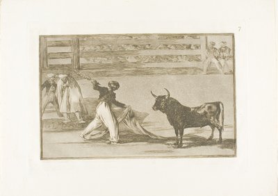 Původ harpun nebo banderil, deska sedm z The Art of Bullfighting od Francisco Jose de Goya y Lucientes
