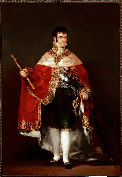 Portrét krále Ferdinanda VII. v královském kostýmu (olej na plátně, cca 1815) od Francisco de Goya