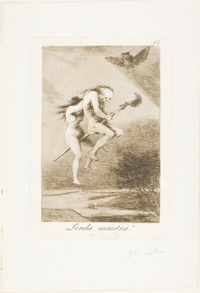 Pretty Teacher!, deska 68 z Los Caprichos od Francisco Jose de Goya y Lucientes
