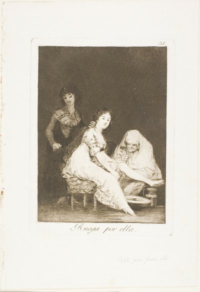 Ona se za ni modlí, deska 31 z Los Caprichos od Francisco Jose de Goya y Lucientes