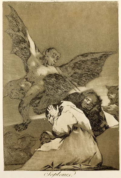 Snitches od Francisca de Goya (1746-1828), Lept a akvatinta číslo 48 v sérii Capricci (circaprichos) od Francisco Jose de Goya y Lucientes