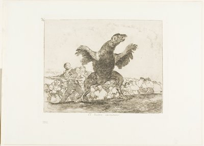 The Carnivorous Vulture, deska 76 z The Disasters of War od Francisco Jose de Goya y Lucientes