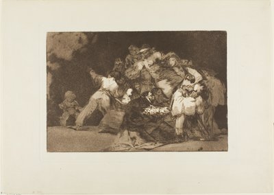 Drápy kočky a šaty oddaného - podobně jako neřest bývá oděna do hábitu ctnosti, deska 9 z Los Proverbios. od Francisco Jose de Goya y Lucientes