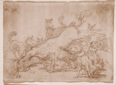 The Disasters of War : Dobře se brání (přípravná kresba od Francisco de Goya