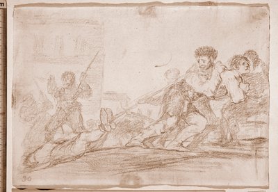 The Disasters of War: Zasloužil si to (přípravná kresba od Francisco de Goya