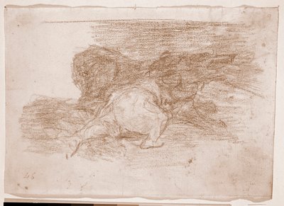 The Disasters of War : Sklízí určité výhody (přípravná kresba od Francisco de Goya