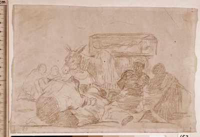 The Disasters of War: Strange devotion (přípravná kresba od Francisco de Goya