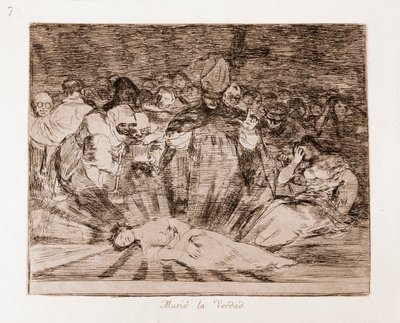 The Disasters of War: Pravda je mrtvá (lept z přípravné kresby od Francisco de Goya