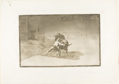 Slavný Martincho umisťuje banderillas, hraje si na býka pohybem svého těla, deska 15 z The Art of Bullfighting od Francisco Jose de Goya y Lucientes