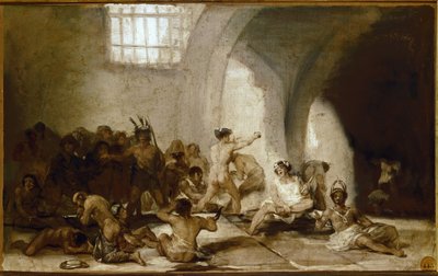 Bláznivý dům. (olej na dřevě od Francisco de Goya