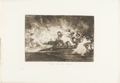 The Escape through the Flames, deska 41 z The Disasters of War od Francisco Jose de Goya y Lucientes
