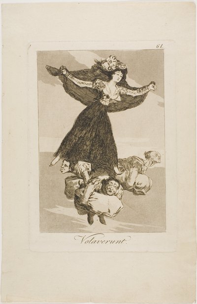 They Have Flown, deska 61 z Los Caprichos od Francisco Jose de Goya y Lucientes
