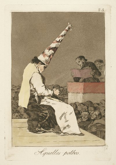 Ty skvrny prachu, deska 23 z "Los Caprichos" od Francisco de Goya