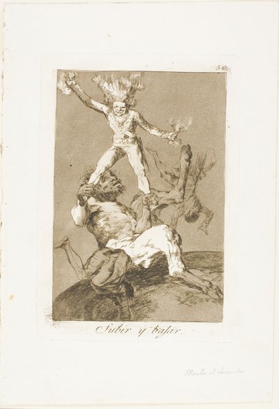 To Rise and To Fall, deska 56 z Los Caprichos od Francisco Jose de Goya y Lucientes