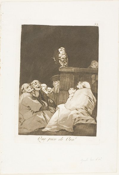 What a Golden Beak!, deska 53 z Los Caprichos od Francisco Jose de Goya y Lucientes