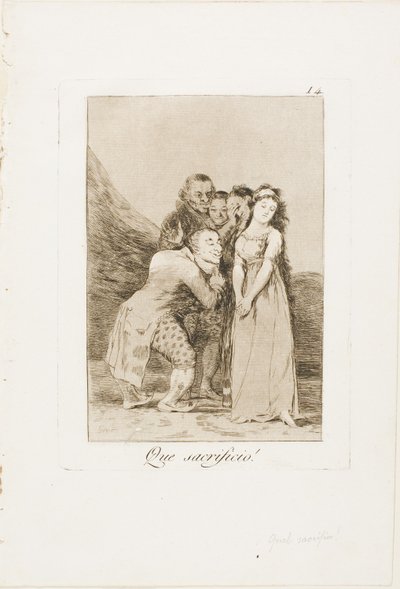 What a Sacrifice!, deska 14 z Los Caprichos od Francisco Jose de Goya y Lucientes