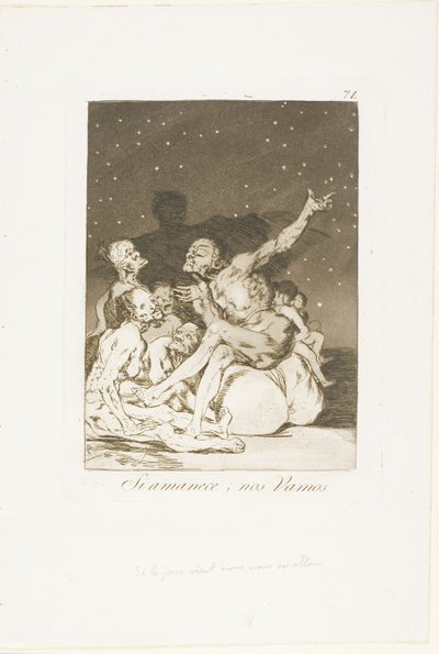 When Day Breaks We Will Be Off, deska 71 z Los Caprichos od Francisco Jose de Goya y Lucientes