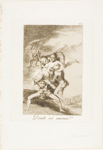 Kam jde matka?, deska 65 z Los Caprichos od Francisco Jose de Goya y Lucientes