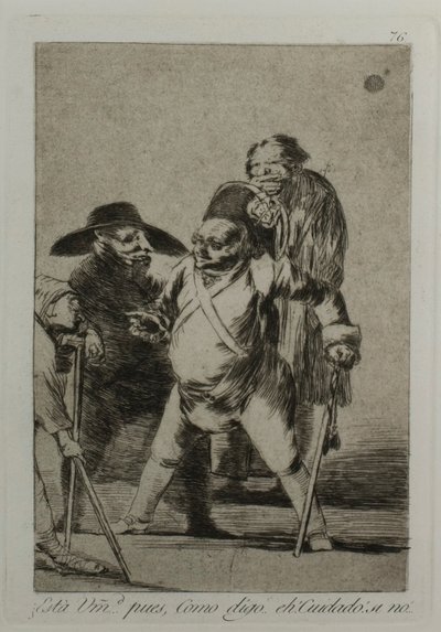 Rozumíš? ... no, jak říkám... eh! Pozor! jinak..., deska 76, z Los Caprichos od Francisco Jose de Goya y Lucientes
