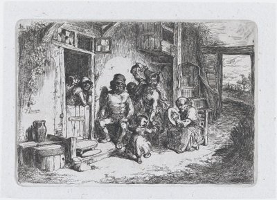 Talíř 10: dvě figury tančí, další sedící hraje na buben, ze série zvyků ..., 1850. od Francisco Lameyer Berenguer