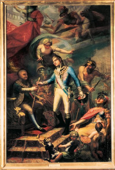 Karel IV Španělský (1748-1819) jmenoval Manuela Godoye (1767-1851) admirálem námořnictva od Francisco Llacer y Valdermont